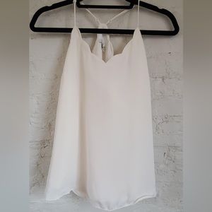 J crew off white scalloped cami size 2. Worn once, excellent condition.